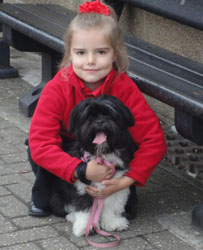 Abbie with Lily the Lhasa Apso